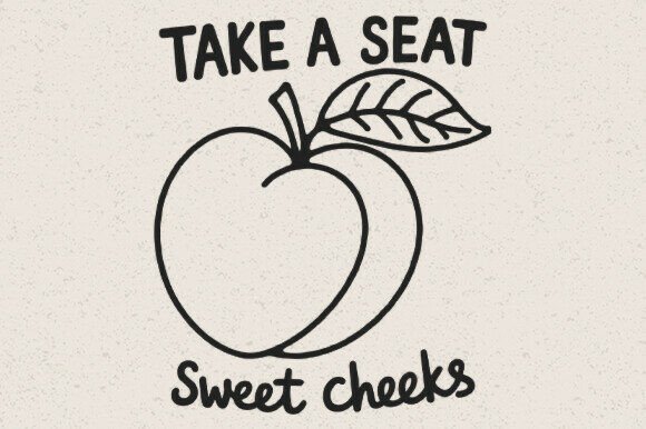 Funny Bathroom Peach SVG: A Graphic Design Asset for Crafts