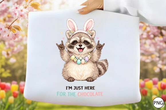 Funny Easter Raccoon Clipart Graphics for Crafts