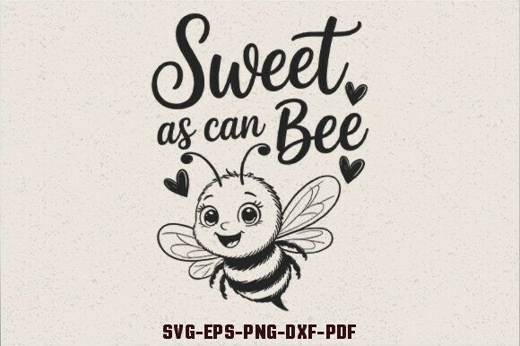 Sweet As Can Bee SVG Bee Quotes SVG for Graphics and Crafts