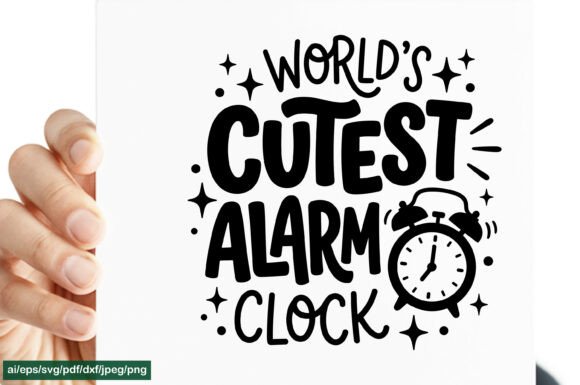 World's Cutest Alarm Clock SVG PNG EPS for Graphics & Crafts